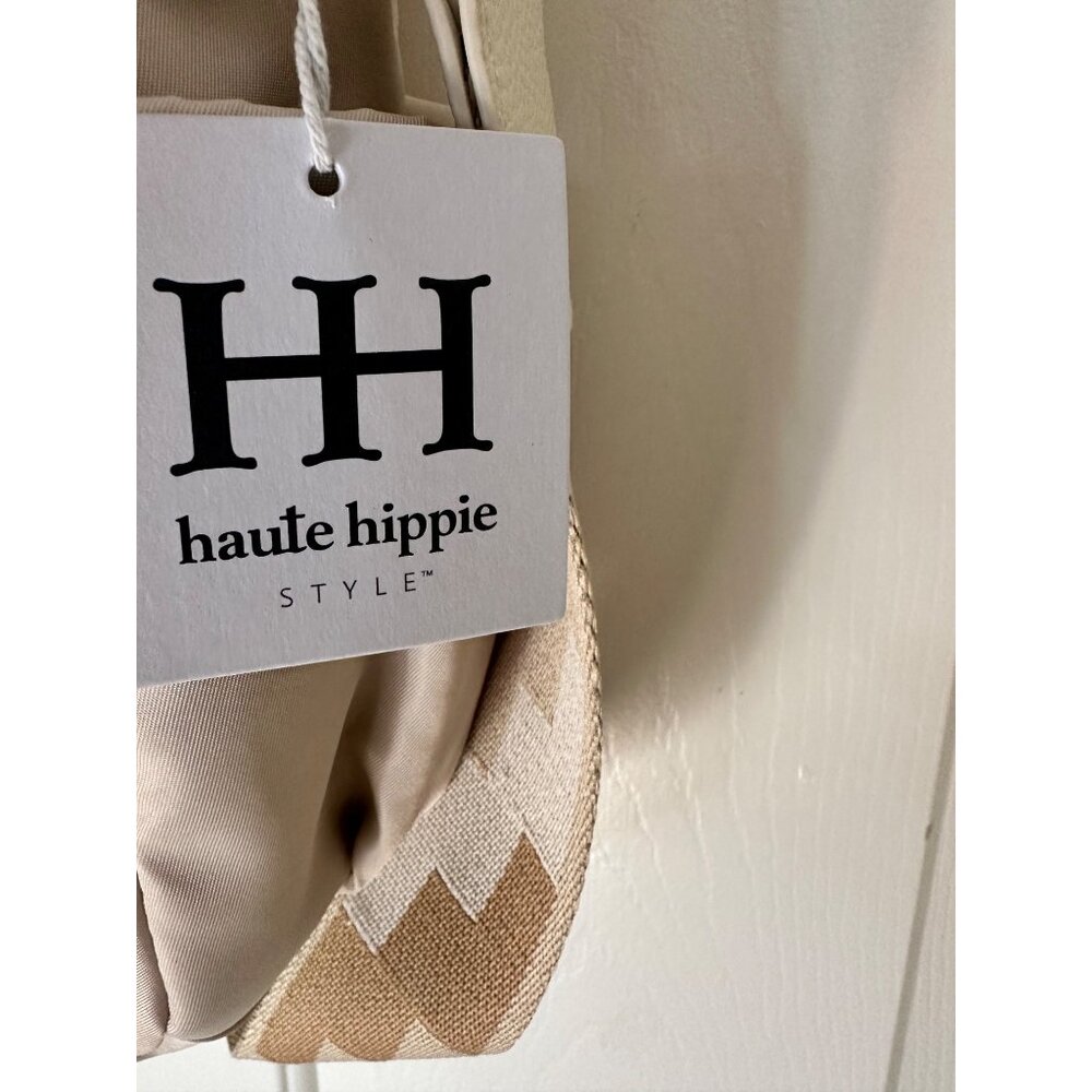 New Haute Hippie Off White On the Go Backpack W Adjustable Straps & Gold Accents - Picture 7 of 16